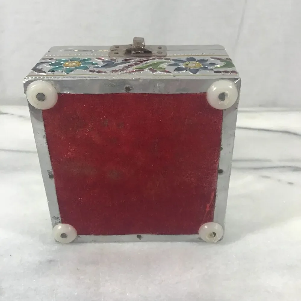 Vintage Style Meenakari Jewelry Box Reproduction Indian Metal Trinket